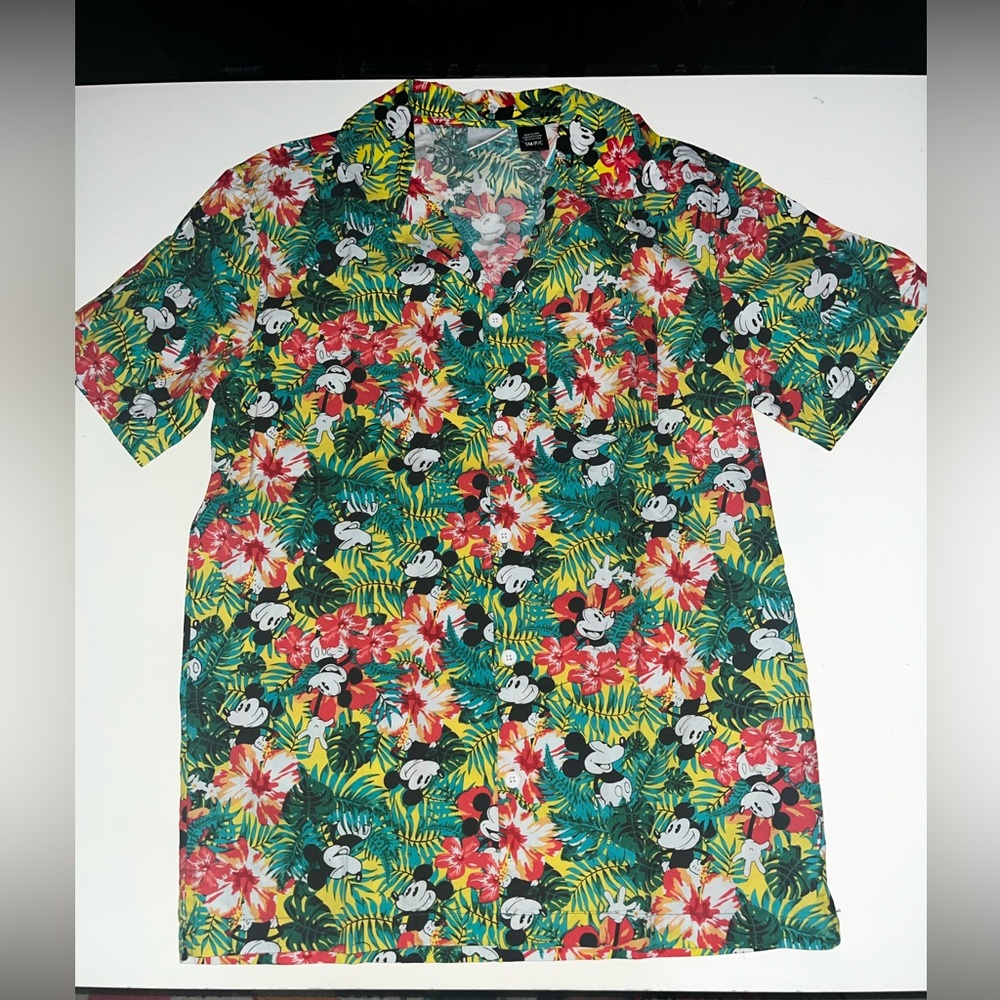 Disney Mickey Mouse Tropical Print Shirt